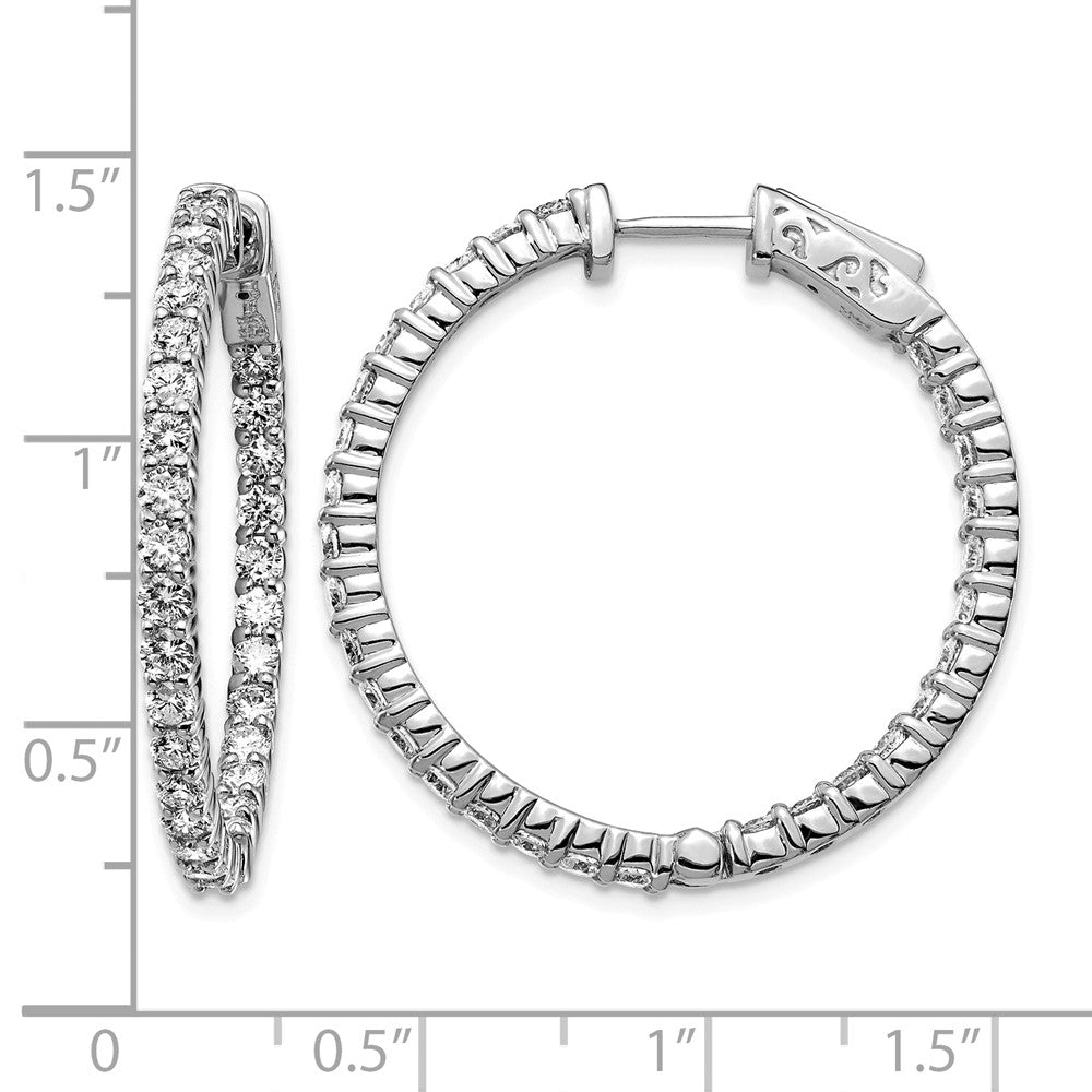 14k White Gold Round Hoop w/Safety Clasp Earring Mountings