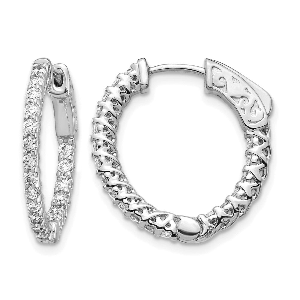 14k White Gold Round Hoop w/Safety Clasp Earring Mountings