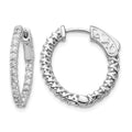 14k White Gold Round Hoop w/Safety Clasp Earring Mountings