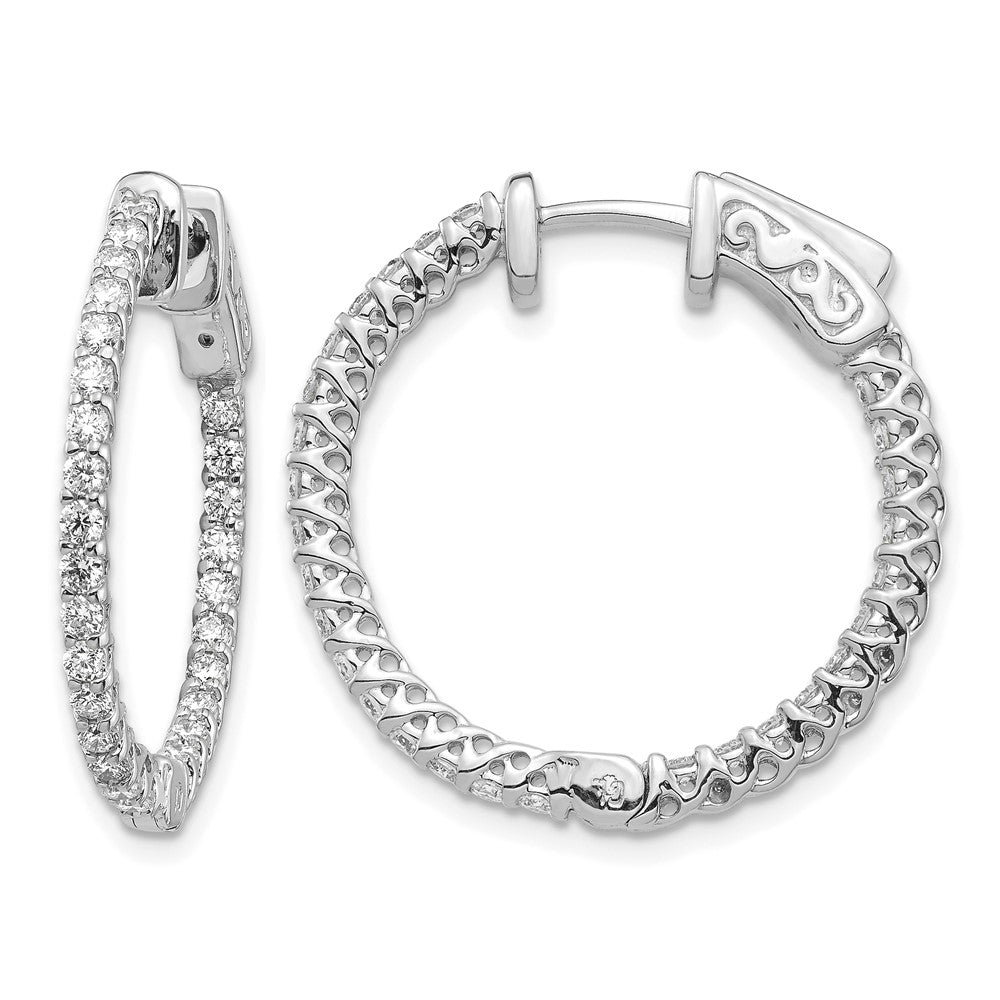 14k White Gold Round Hoop w/Safety Clasp Earring Mountings