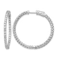 14k White Gold Round Hoop w/Safety Clasp Earring Mountings