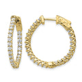 14k Diamond Round Hoop w/Safety Clasp Earrings