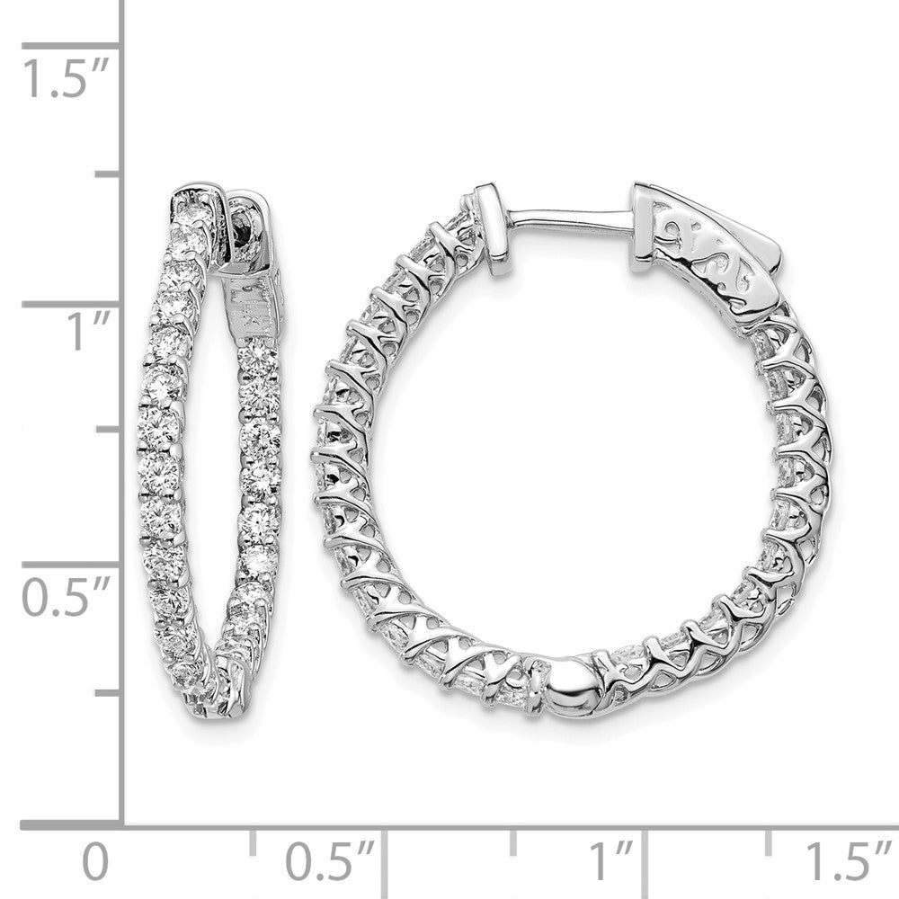 14k White Gold Round Hoop w/Safety Clasp Earring Mountings