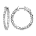 14k White Gold Round Hoop w/Safety Clasp Earring Mountings