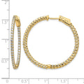 14k Diamond Round Hoop w/Safety Clasp Earrings