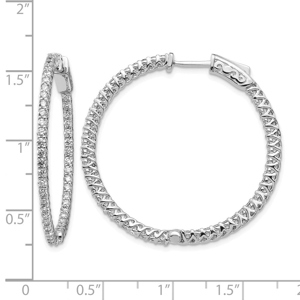 14k White Gold Round Hoop w/Safety Clasp Earring Mountings