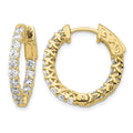 14k Diamond Round Hoop w/Safety Clasp Earrings
