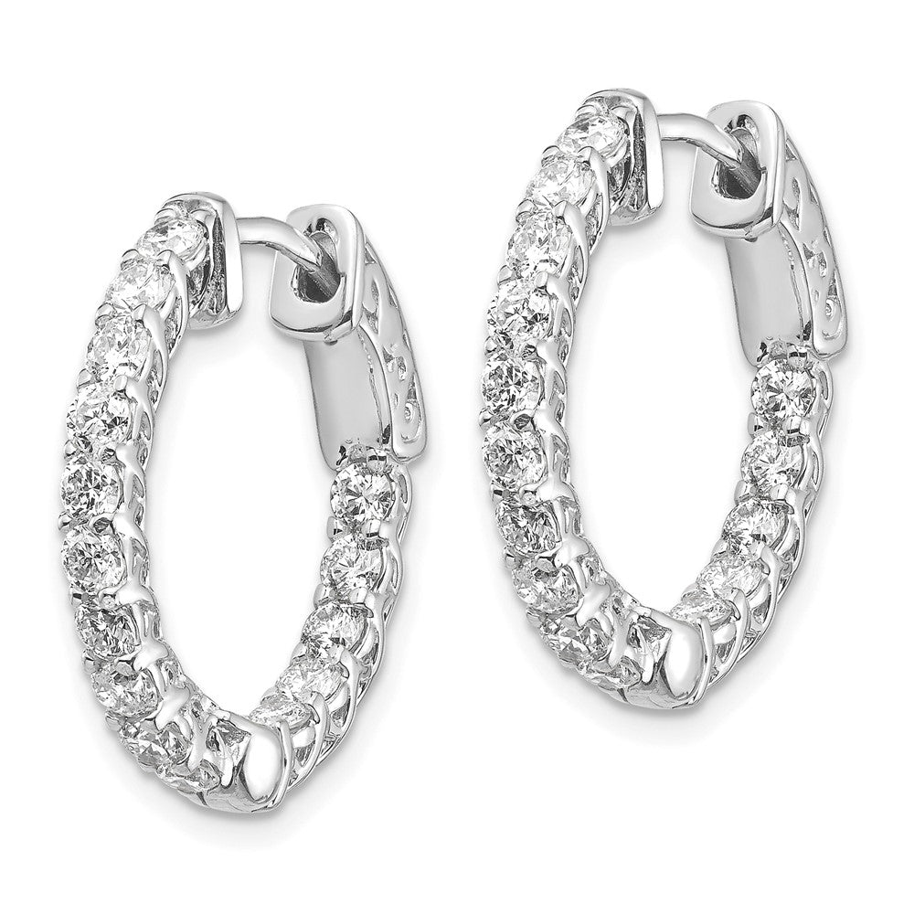 14k White Gold Round Hoop w/Safety Clasp Earring Mountings