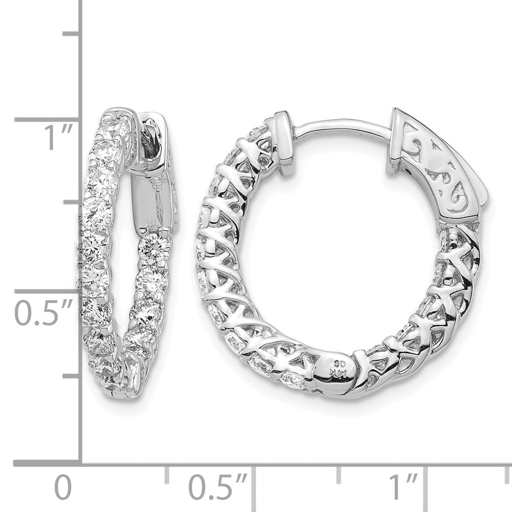 14k White Gold Round Hoop w/Safety Clasp Earring Mountings