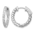 14k White Gold Round Hoop w/Safety Clasp Earring Mountings