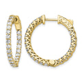 14k Diamond Round Hoop w/Safety Clasp Earrings