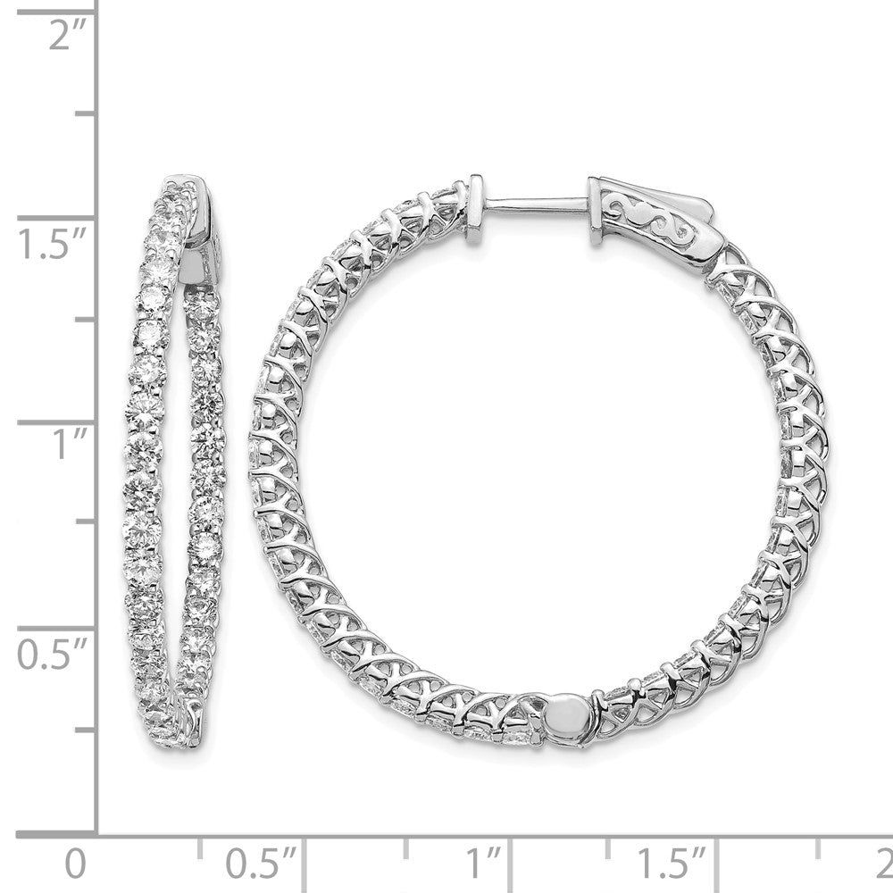 14k White Gold Round Hoop w/Safety Clasp Earring Mountings