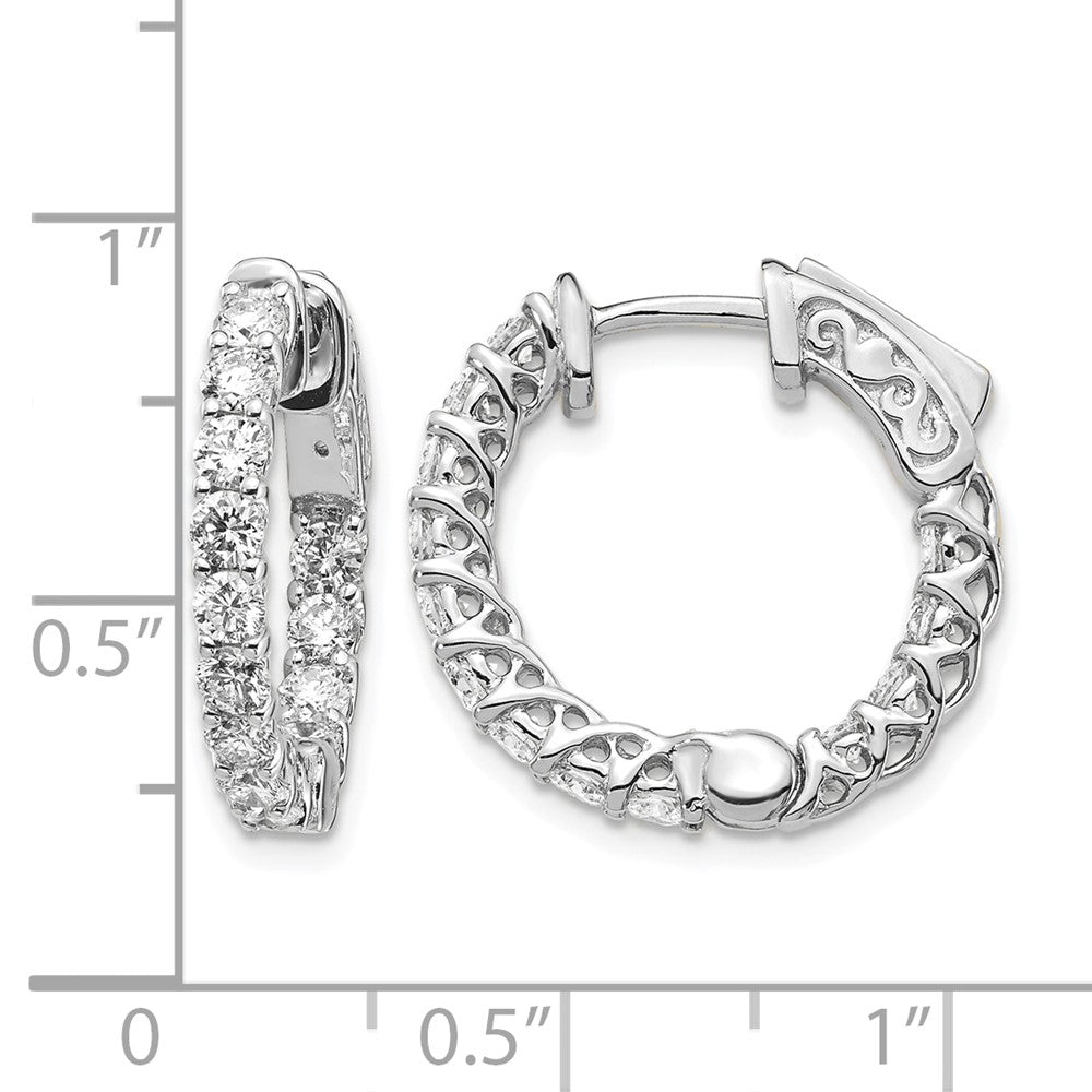 14k White Gold Round Hoop w/Safety Clasp Earring Mountings