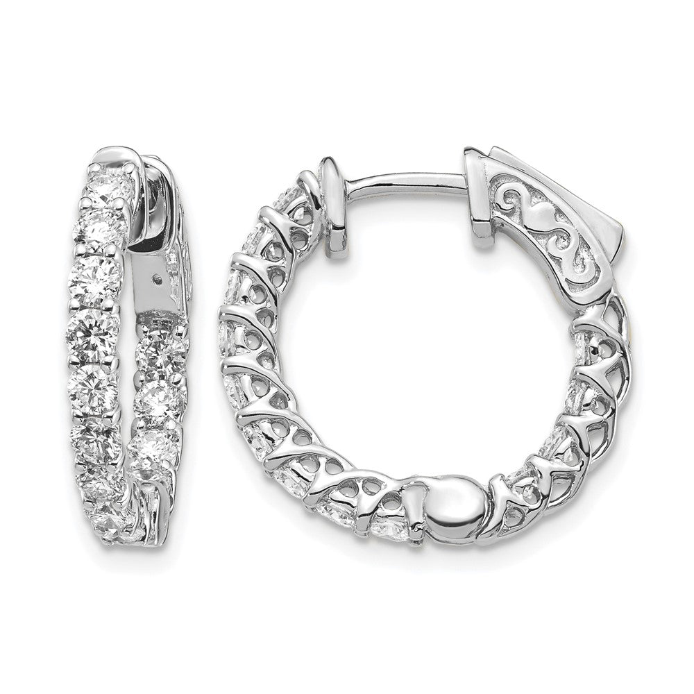 14k White Gold Round Hoop w/Safety Clasp Earring Mountings