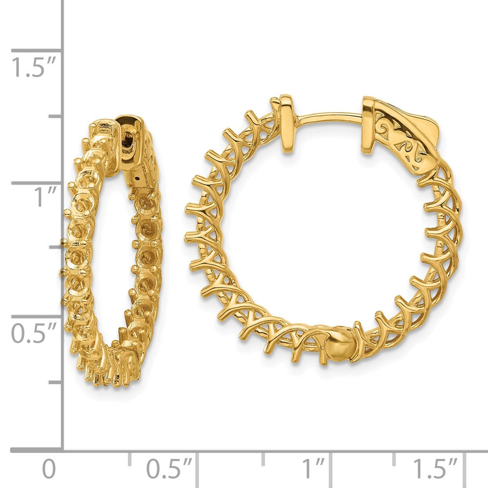 14k Round Hoop w/Safety Clasp Earring Mountings