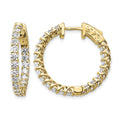14k Diamond Round Hoop w/Safety Clasp Earrings