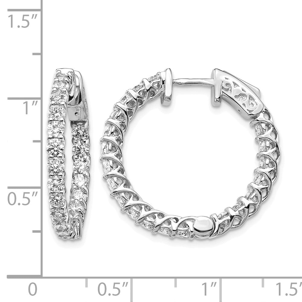 14k White Gold Round Hoop w/Safety Clasp Earring Mountings
