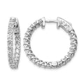 14k White Gold Round Hoop w/Safety Clasp Earring Mountings