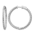 14k White Gold Round Hoop w/Safety Clasp Earring Mountings