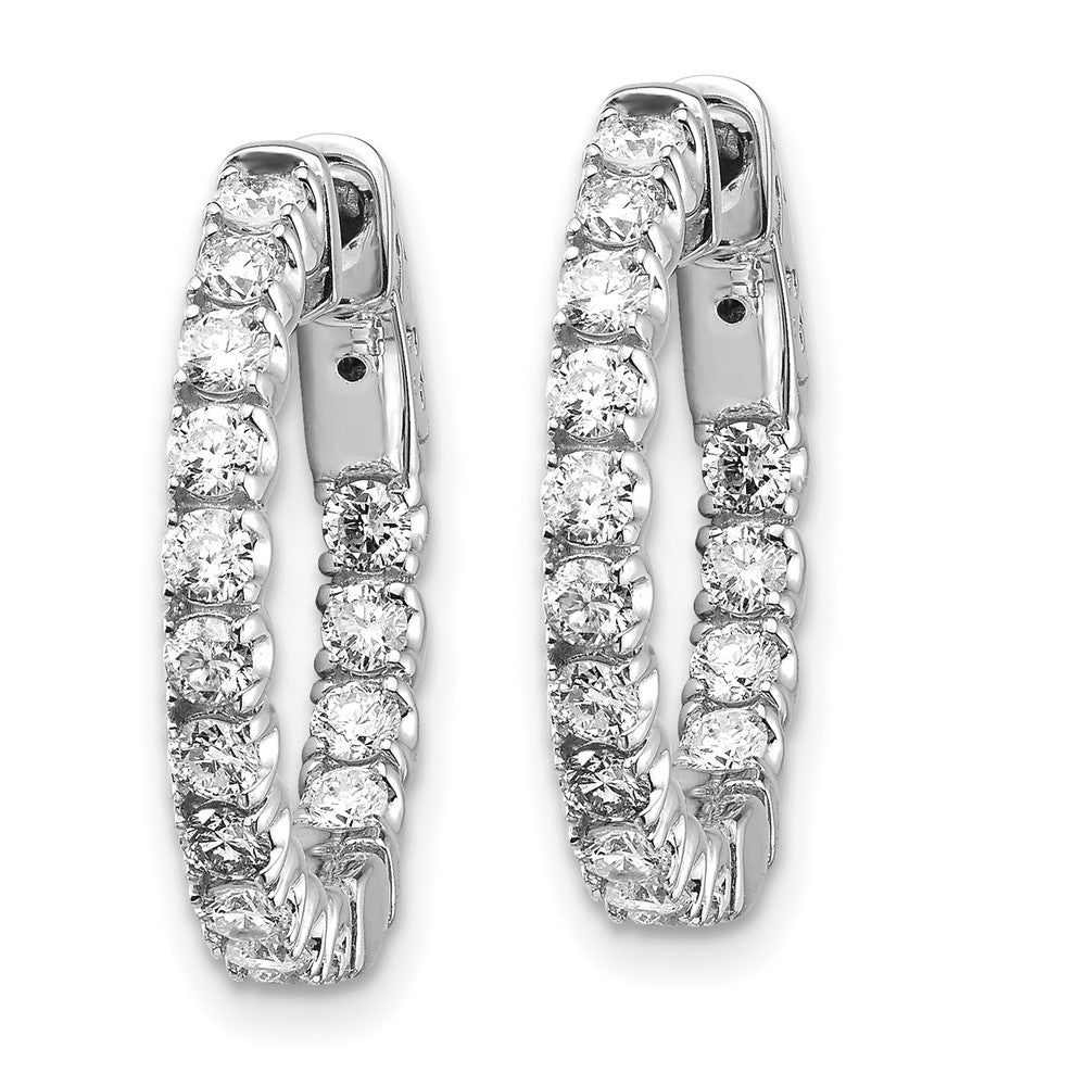 14k White Gold Round Hoop w/Safety Clasp Earring Mountings