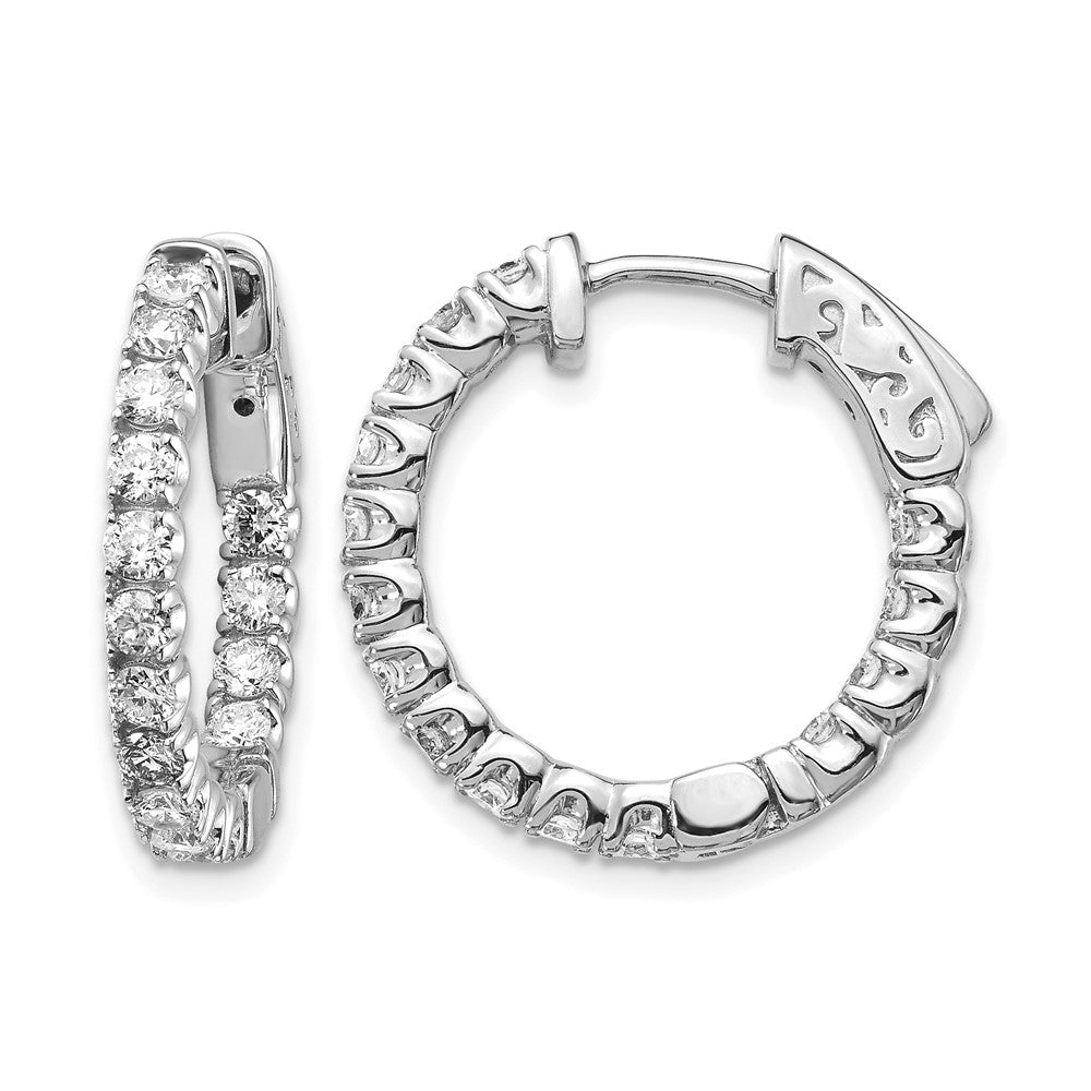 14k White Gold Round Hoop w/Safety Clasp Earring Mountings