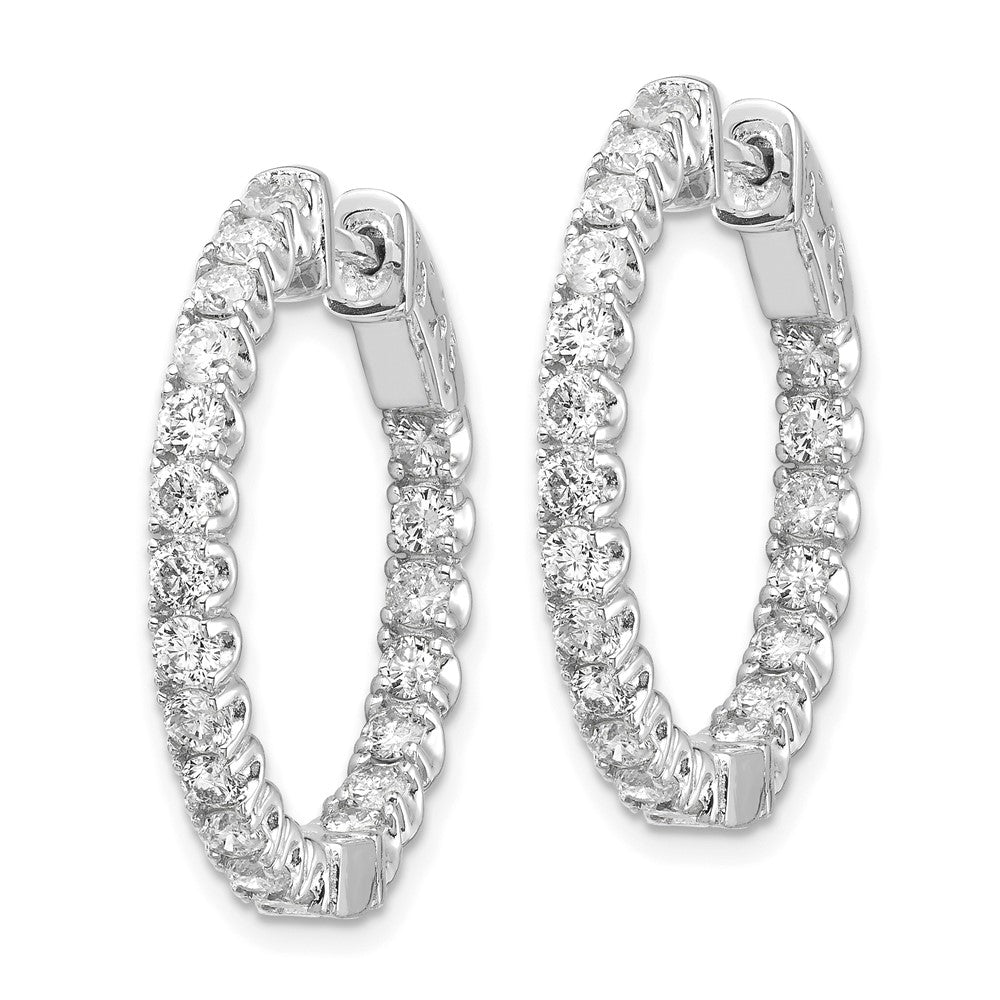 14k White Gold Round Hoop w/Safety Clasp Earring Mountings