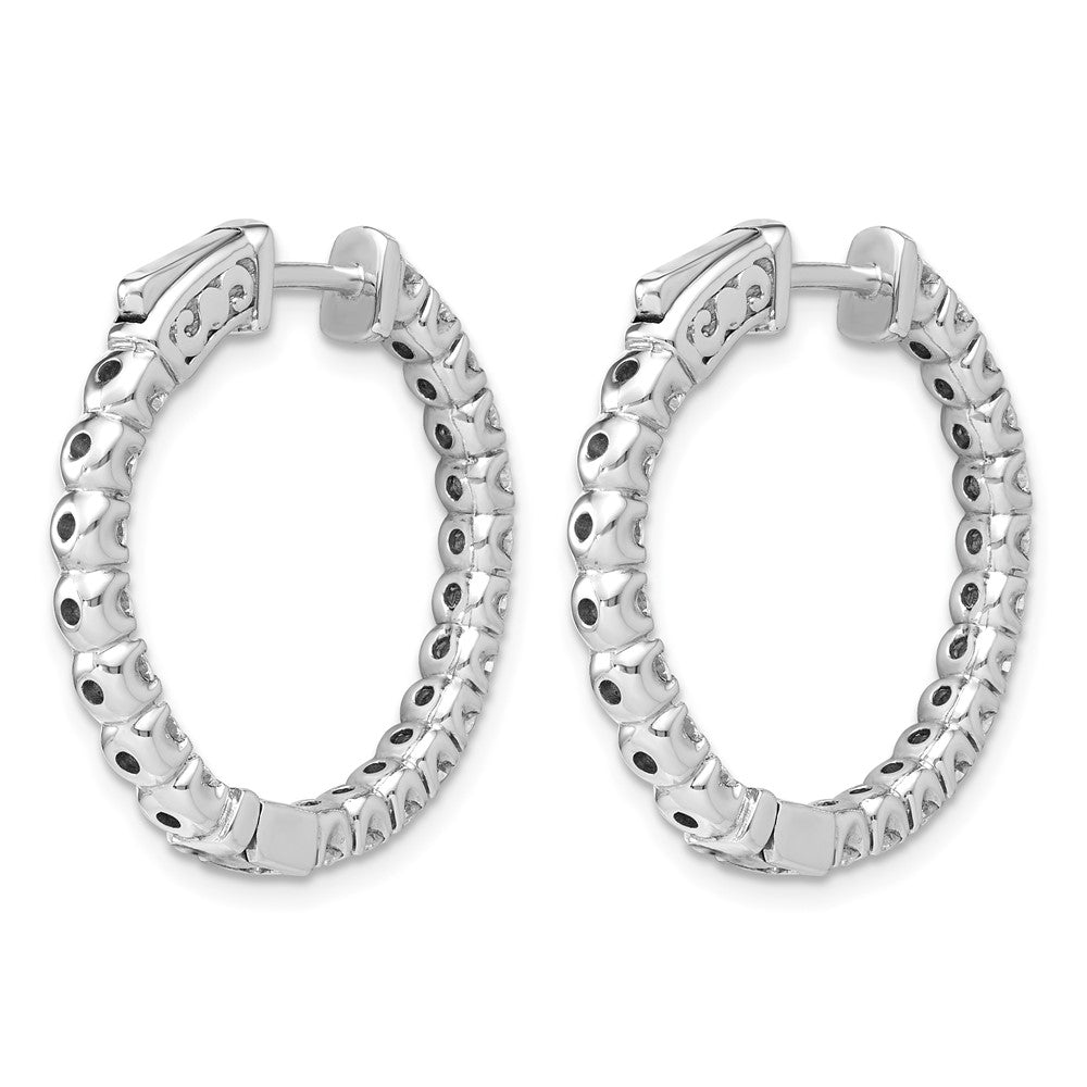 14k White Gold Round Hoop w/Safety Clasp Earring Mountings