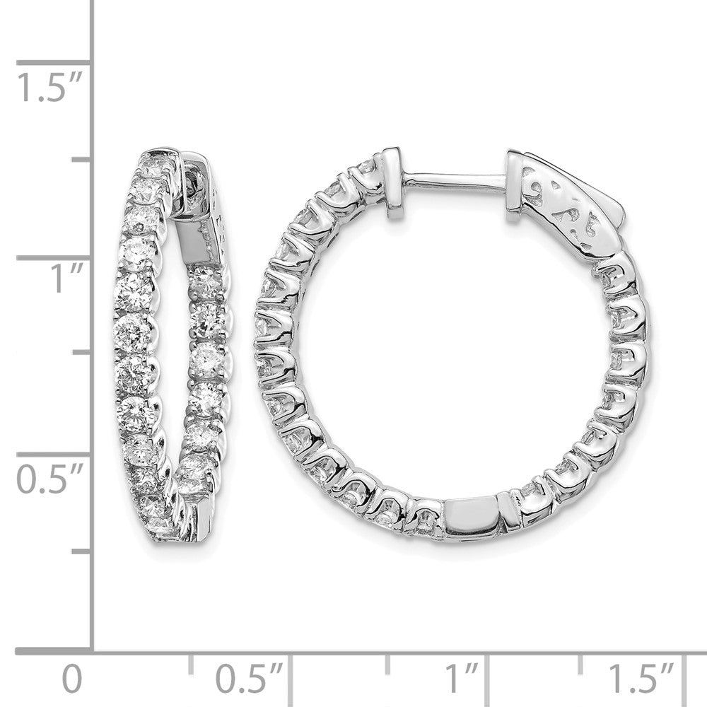 14k White Gold Round Hoop w/Safety Clasp Earring Mountings