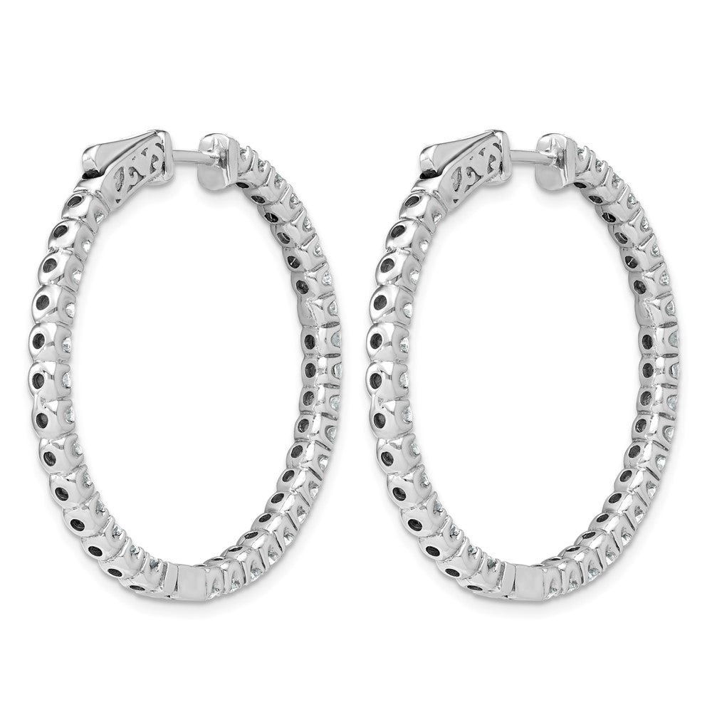 14k White Gold Round Hoop w/Safety Clasp Earring Mountings