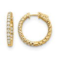 14k Diamond Round Hoop w/Safety Clasp Earrings