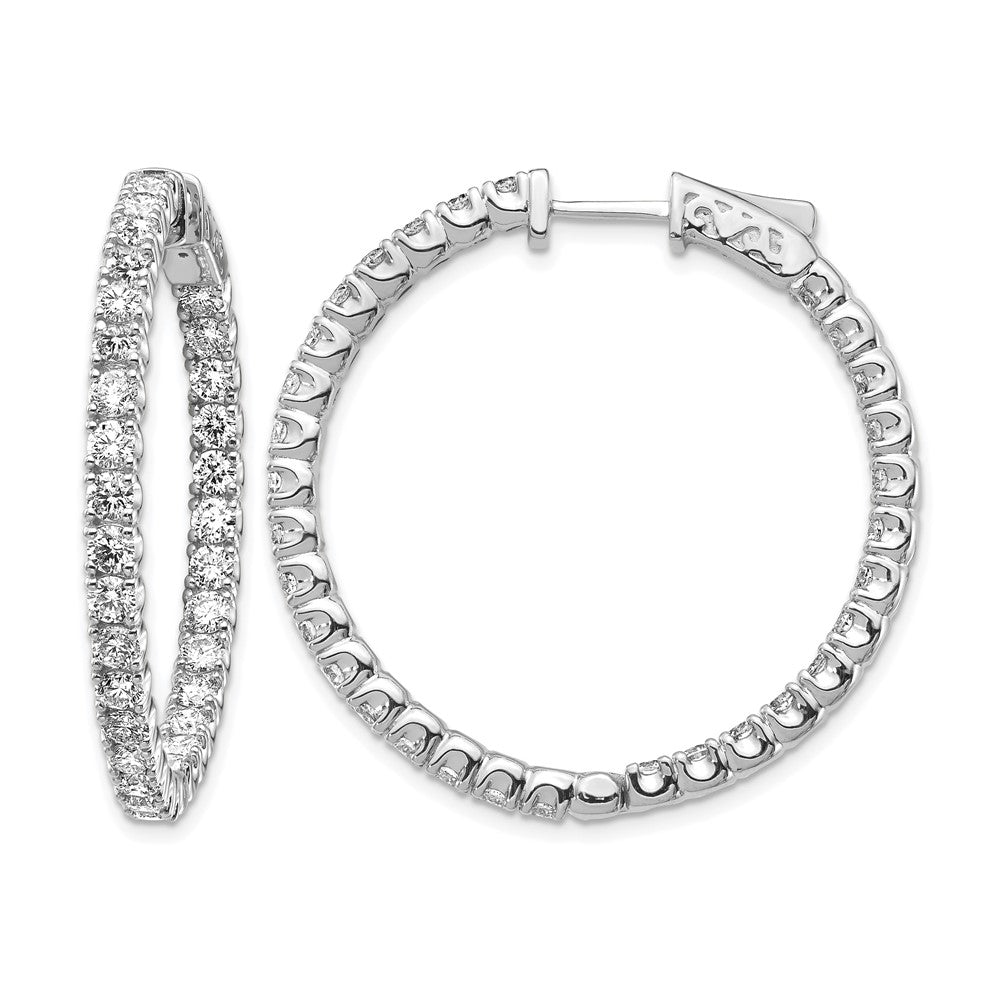 14k White Gold Round Hoop w/Safety Clasp Earring Mountings