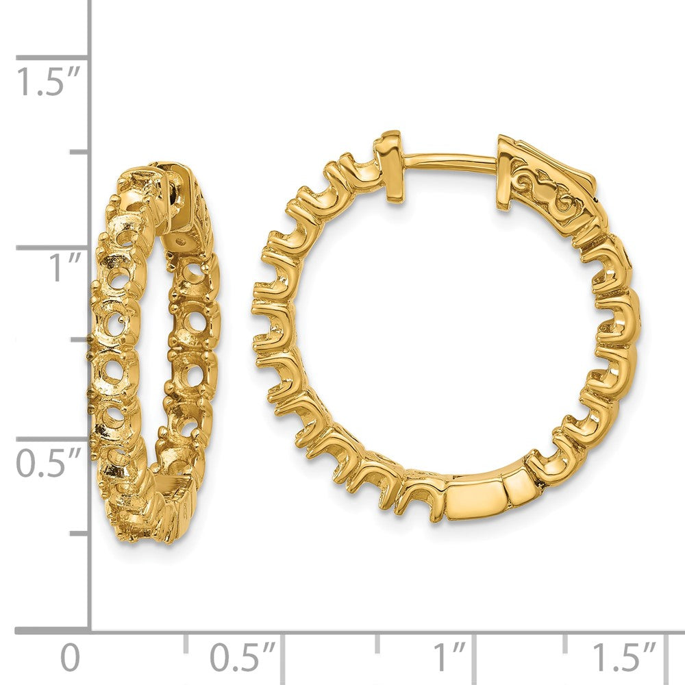 14k Round Hoop w/Safety Clasp Earring Mountings