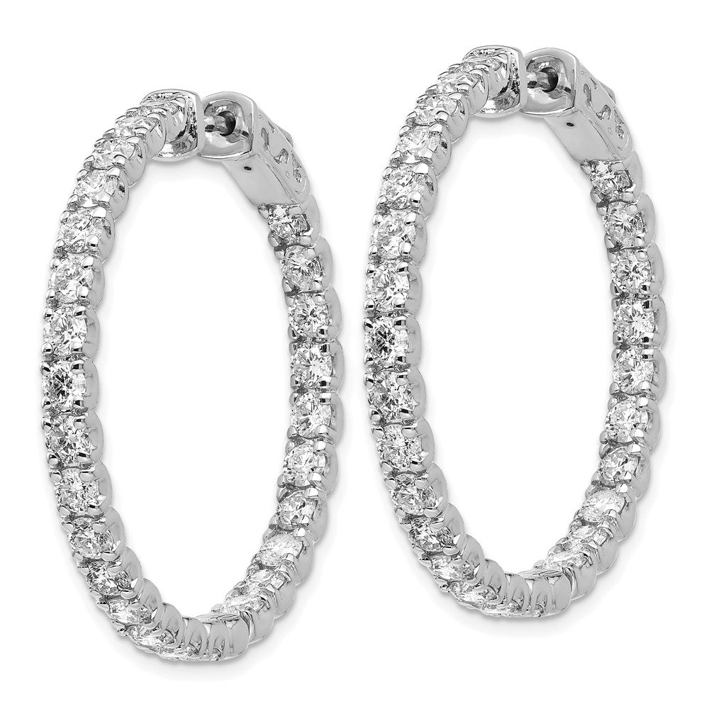 14k White Gold Round Hoop w/Safety Clasp Earring Mountings