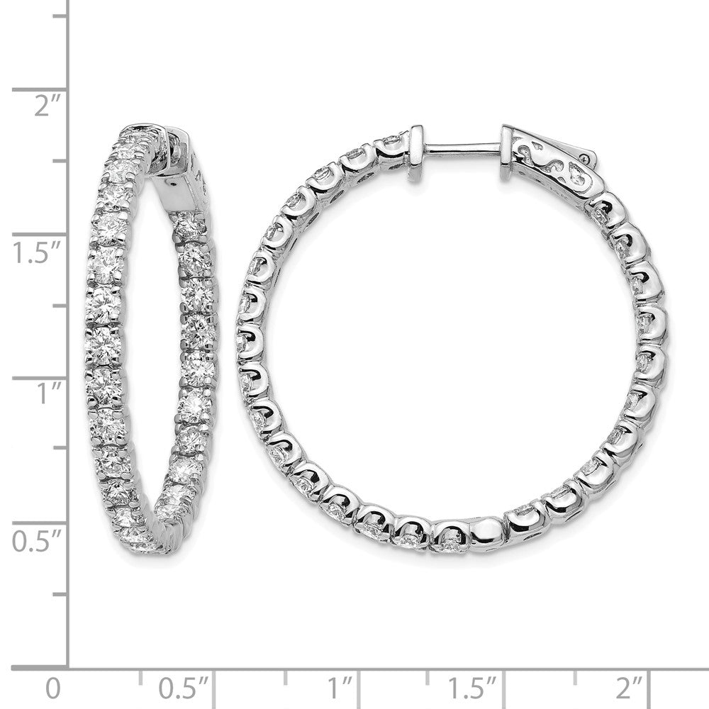 14k White Gold Round Hoop w/Safety Clasp Earring Mountings