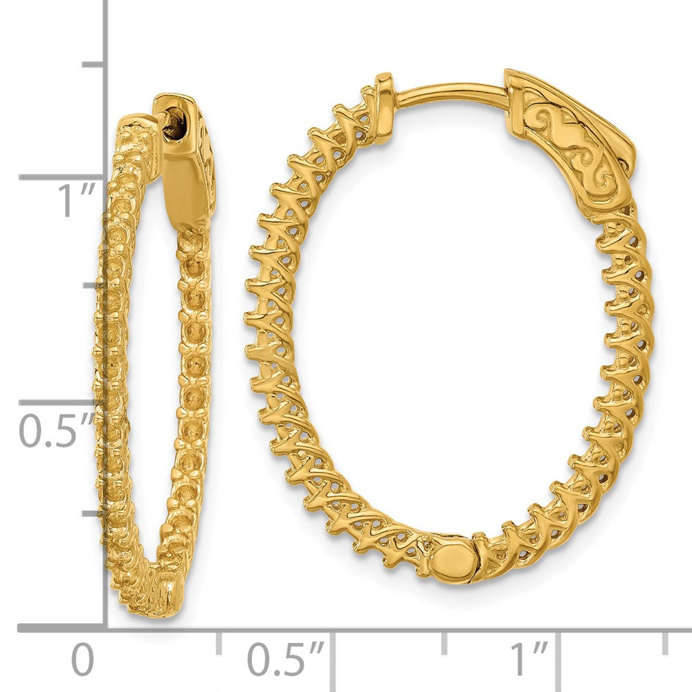 14k Oval Hoop w/Safety Clasp Earring Mountings