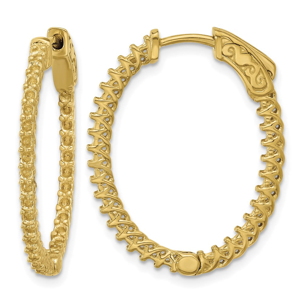 14k Oval Hoop w/Safety Clasp Earring Mountings