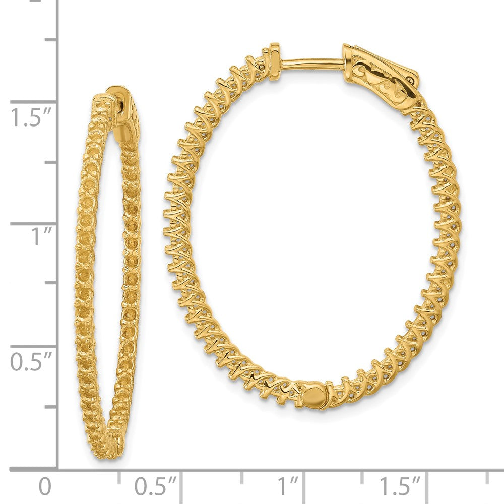14k Oval Hoop w/Safety Clasp Earring Mountings
