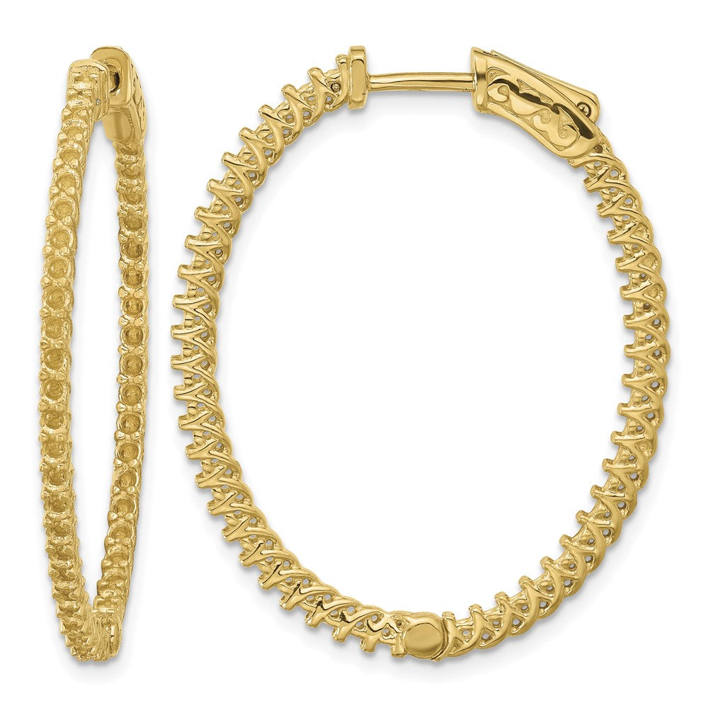 14k Oval Hoop w/Safety Clasp Earring Mountings