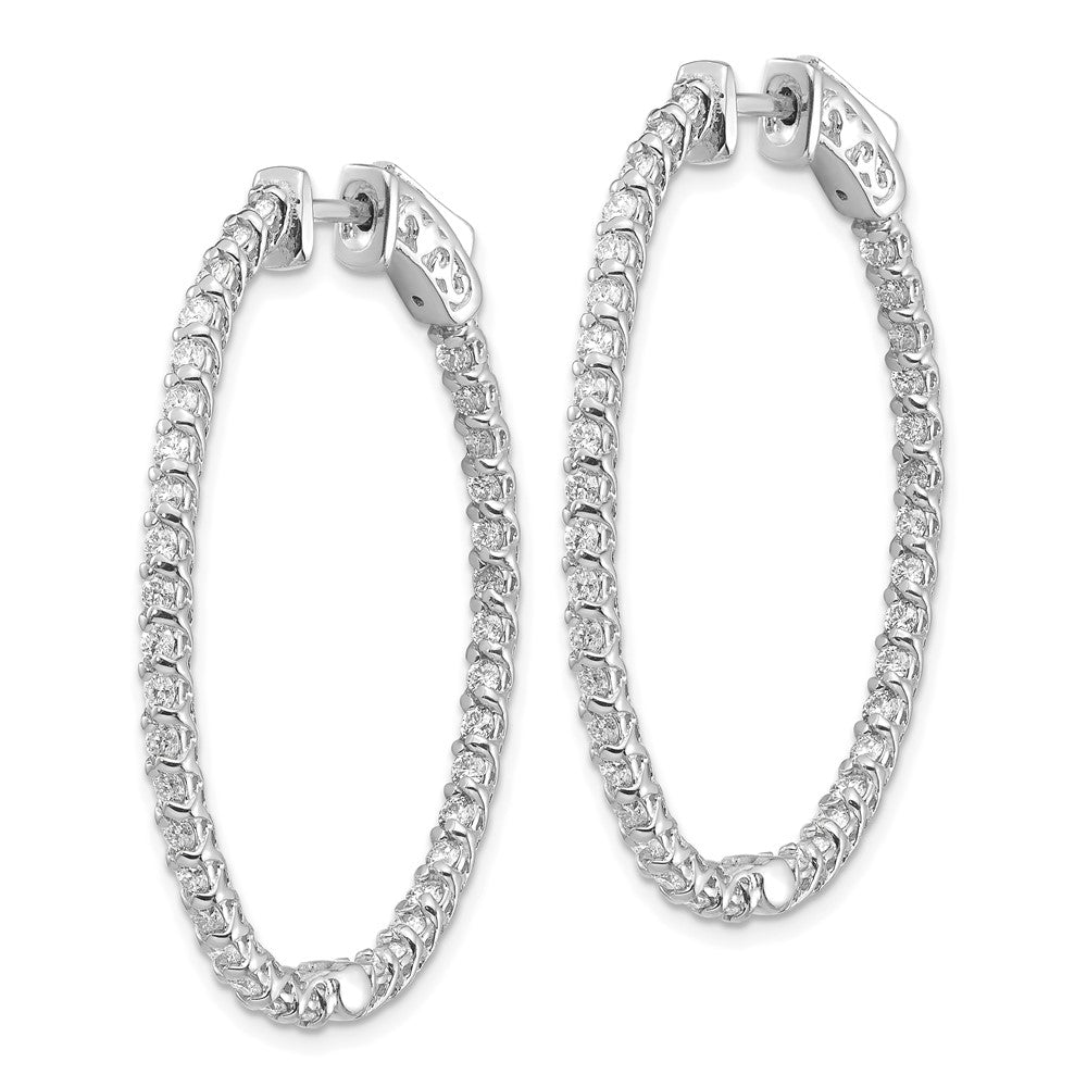 14k White Gold Oval Hoop w/Safety Clasp Earring Mountings