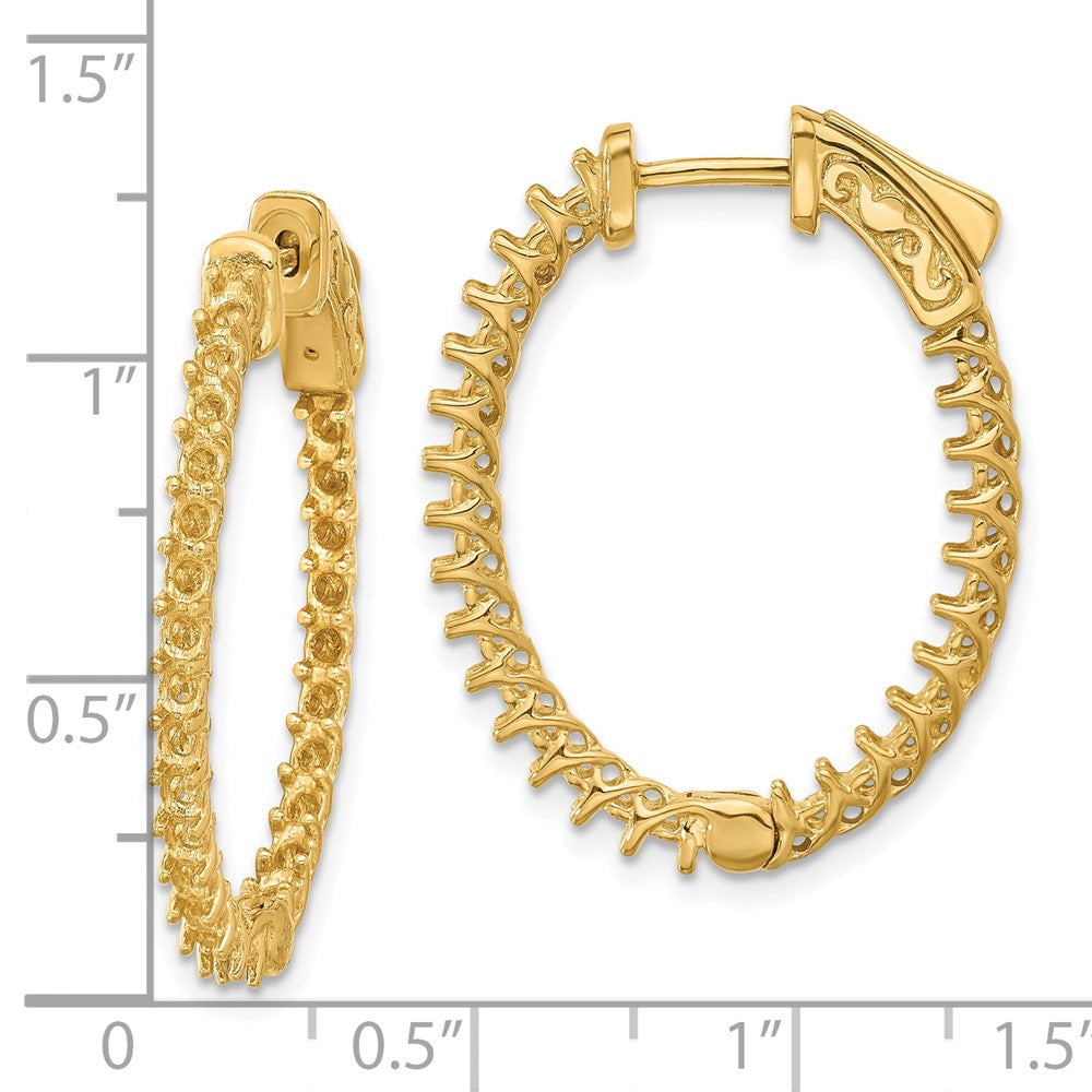 14k Oval Hoop w/Safety Clasp Earring Mountings