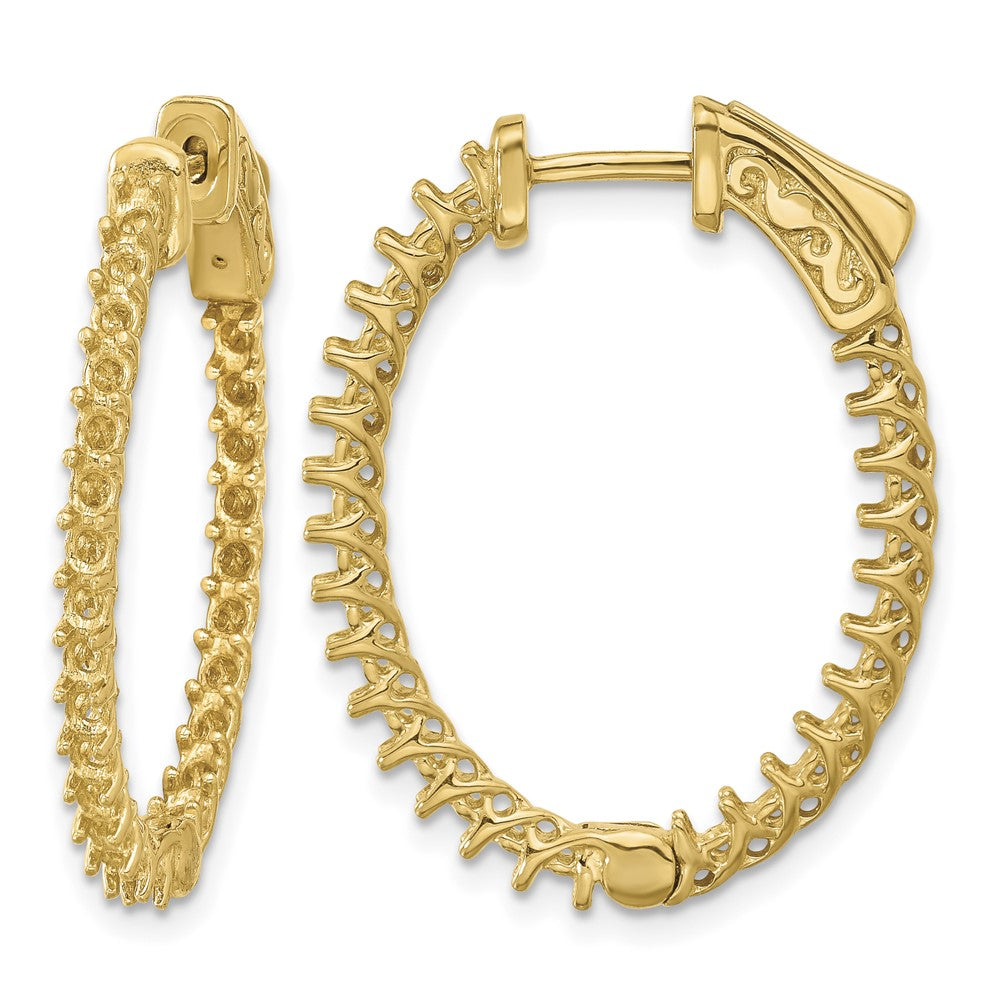 14k Oval Hoop w/Safety Clasp Earring Mountings