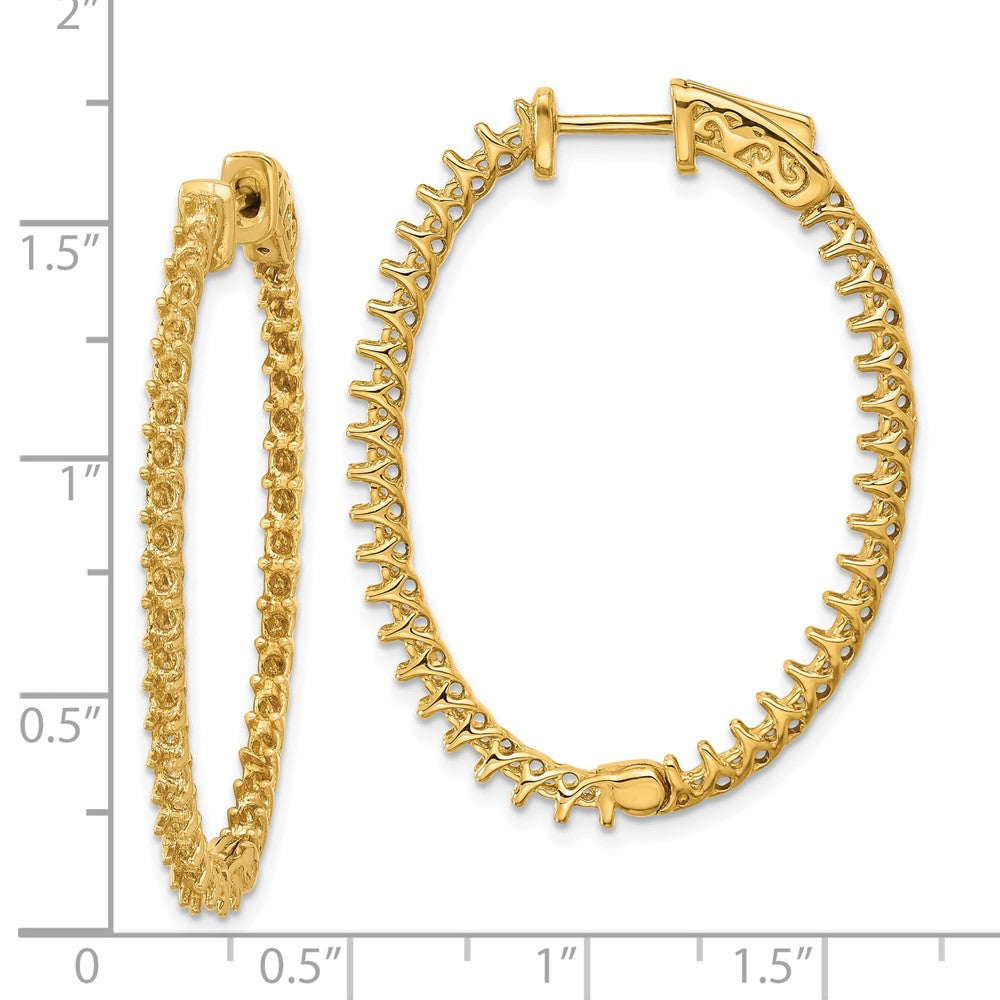 14k Oval Hoop w/Safety Clasp Earring Mountings