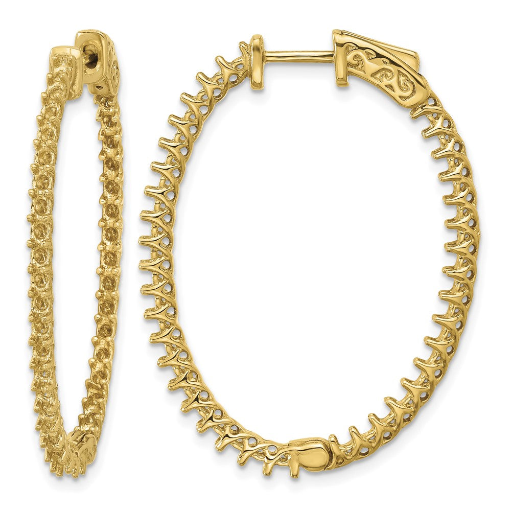 14k Oval Hoop w/Safety Clasp Earring Mountings