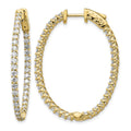 14k Diamond Oval Hoop w/Safety Clasp Earrings