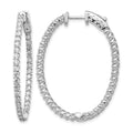14k White Gold Oval Hoop w/Safety Clasp Earring Mountings