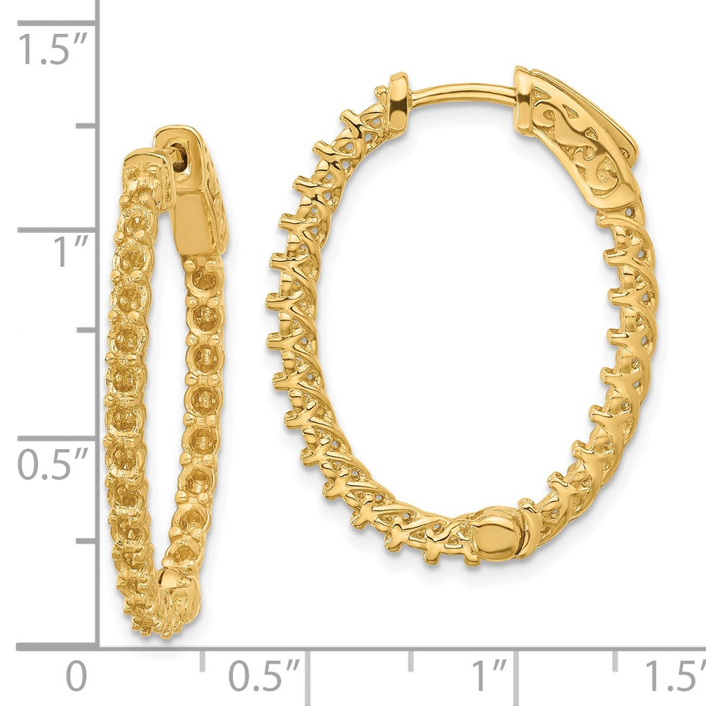14k Oval Hoop w/Safety Clasp Earring Mountings