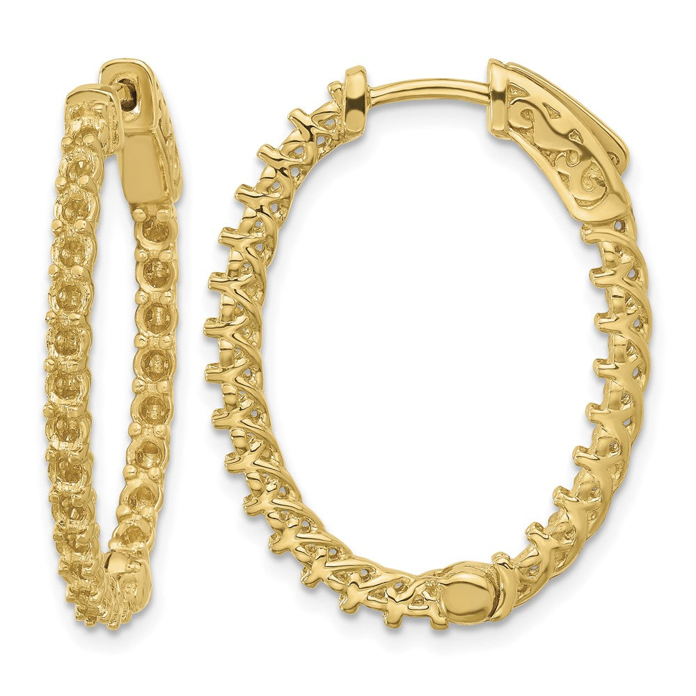 14k Oval Hoop w/Safety Clasp Earring Mountings