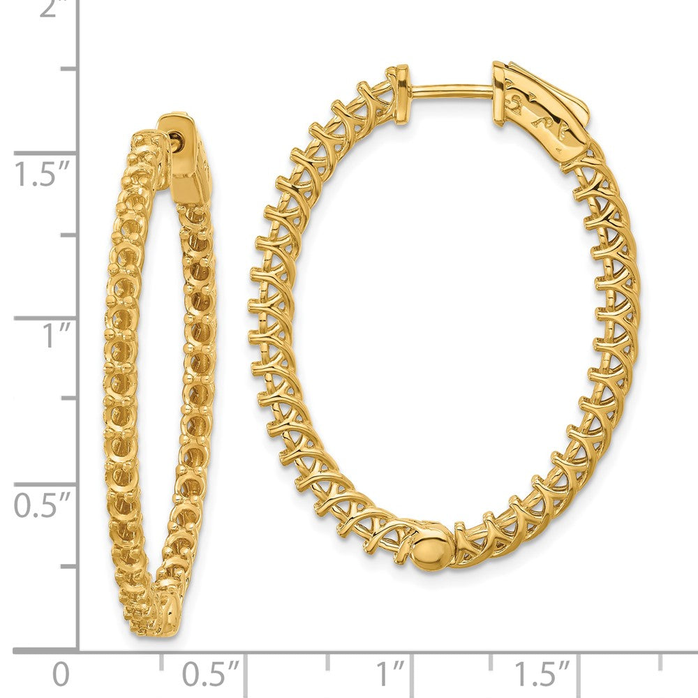 14k Oval Hoop w/Safety Clasp Earring Mountings