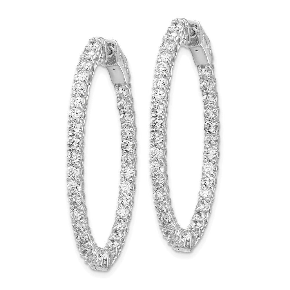 14k White Gold Oval Hoop w/Safety Clasp Earring Mountings