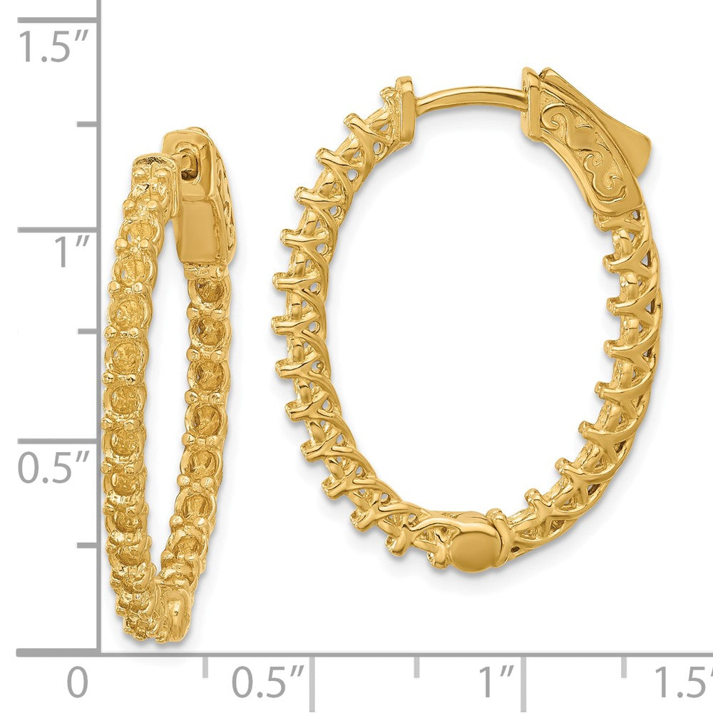 14k Oval Hoop w/Safety Clasp Earring Mountings